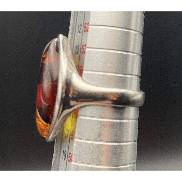 Multi-Color Baltic Amber Ring Size 7.25 925 Sterling Silver 5.4 G 23 h x 17.7 mm - Picture 16 of 16